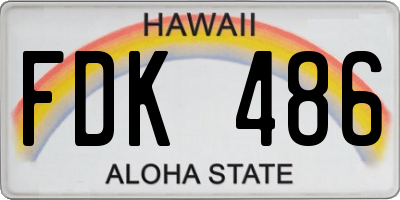 HI license plate FDK486