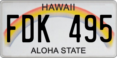 HI license plate FDK495