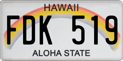 HI license plate FDK519
