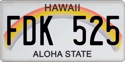 HI license plate FDK525