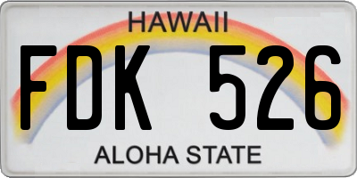 HI license plate FDK526