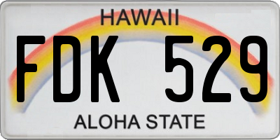 HI license plate FDK529