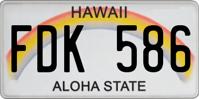 HI license plate FDK586