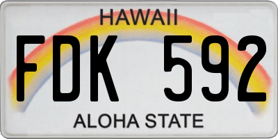 HI license plate FDK592