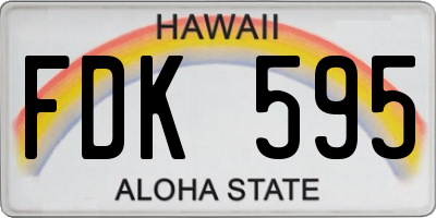 HI license plate FDK595