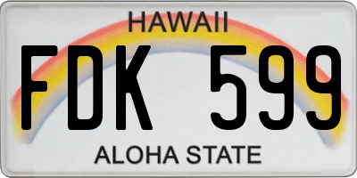 HI license plate FDK599