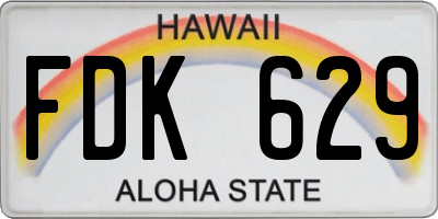 HI license plate FDK629