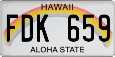 HI license plate FDK659