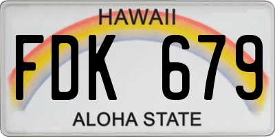 HI license plate FDK679