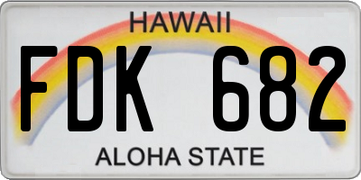 HI license plate FDK682