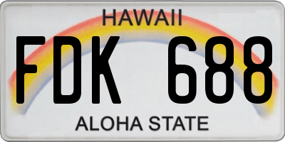 HI license plate FDK688