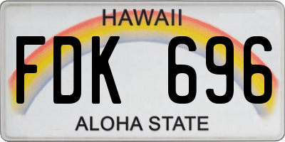 HI license plate FDK696