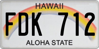 HI license plate FDK712