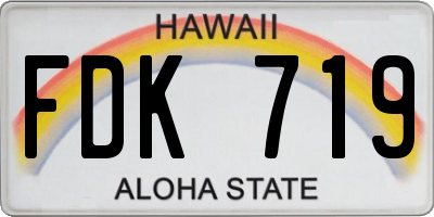 HI license plate FDK719