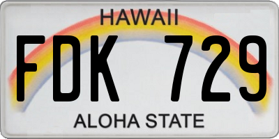 HI license plate FDK729