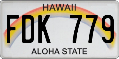 HI license plate FDK779