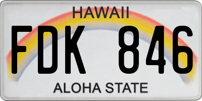 HI license plate FDK846