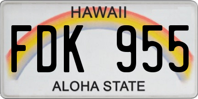 HI license plate FDK955