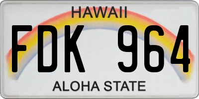 HI license plate FDK964