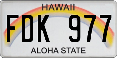 HI license plate FDK977