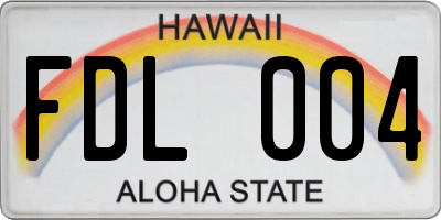 HI license plate FDL004