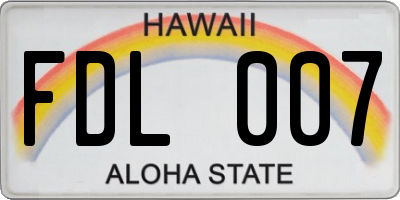 HI license plate FDL007