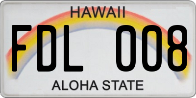 HI license plate FDL008