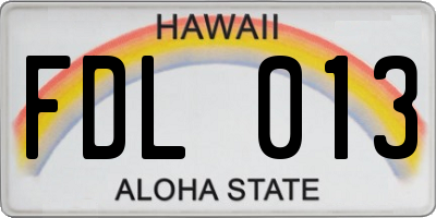 HI license plate FDL013