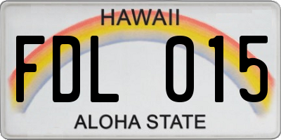 HI license plate FDL015