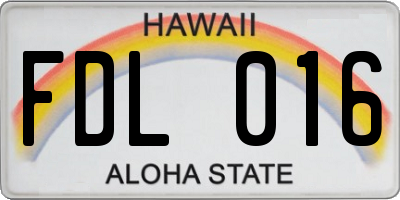 HI license plate FDL016
