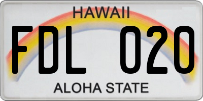 HI license plate FDL020