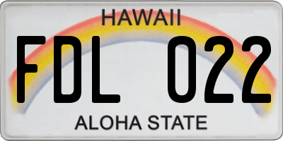 HI license plate FDL022