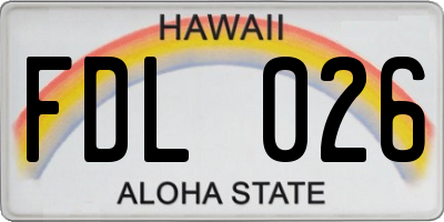 HI license plate FDL026