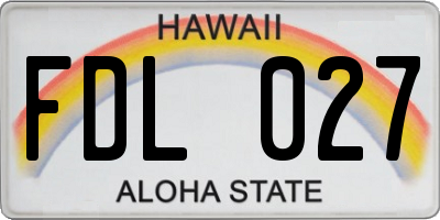 HI license plate FDL027