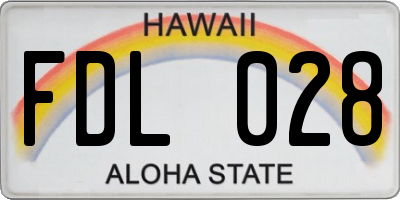 HI license plate FDL028