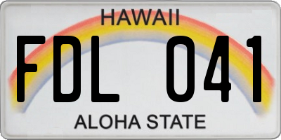 HI license plate FDL041