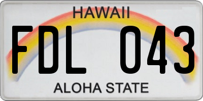HI license plate FDL043