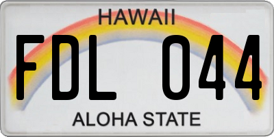 HI license plate FDL044