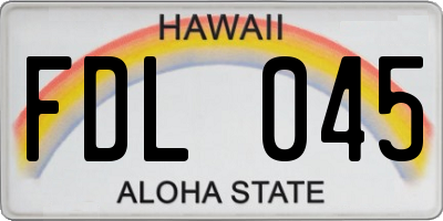 HI license plate FDL045