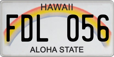 HI license plate FDL056