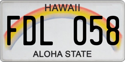 HI license plate FDL058