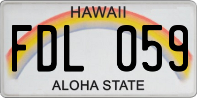 HI license plate FDL059