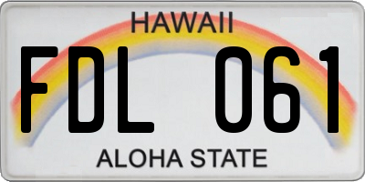 HI license plate FDL061