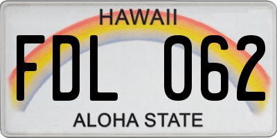 HI license plate FDL062