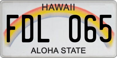 HI license plate FDL065