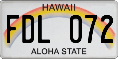 HI license plate FDL072