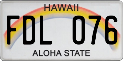 HI license plate FDL076