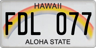 HI license plate FDL077