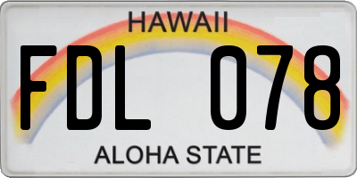 HI license plate FDL078