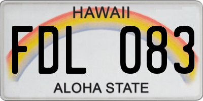 HI license plate FDL083